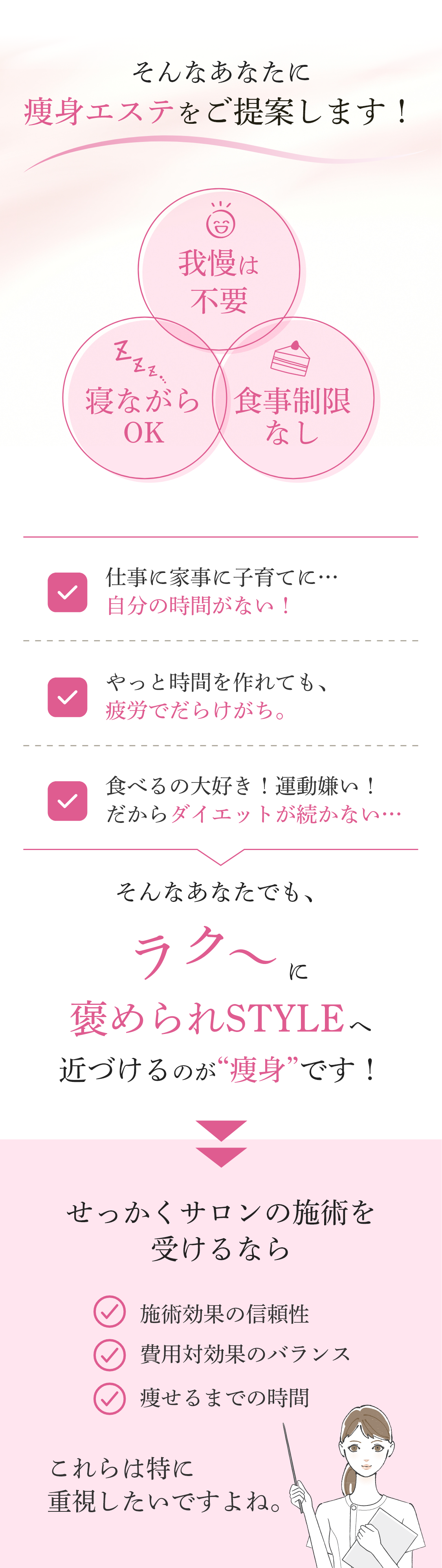 そんなあなたに痩身エステをご提案します！